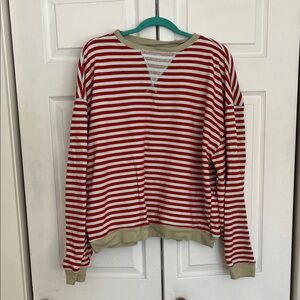 Free People Striped Crewneck